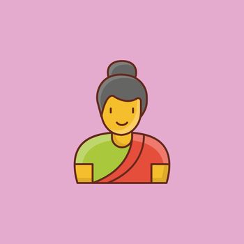 indian vector flat color icon