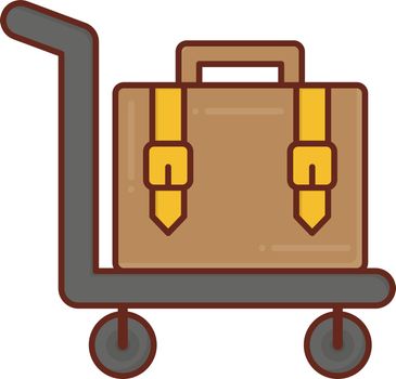 luggage vector flat color icon