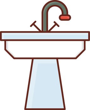 sink vector flat color icon
