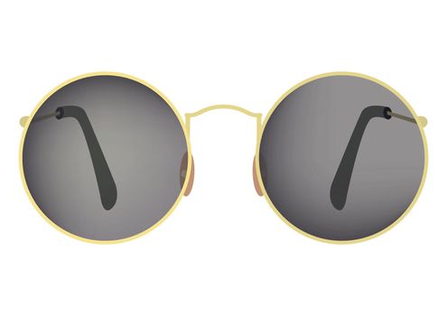 Rounded sunglasses with black lens