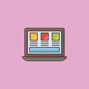 website vector flat color icon