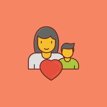 mother day vector flat colour icon