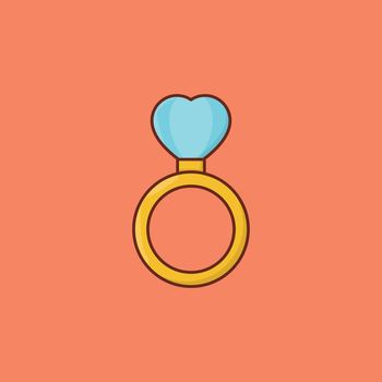ring vector flat colour icon