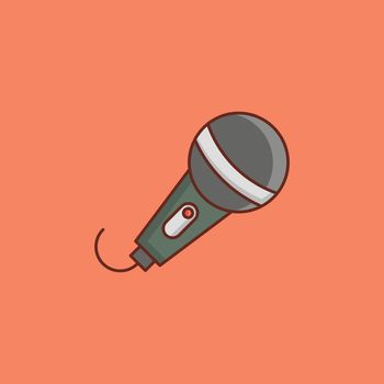mic Vector illustration on a transparent background. Premium quality symbols. Vector Line Flat color icon for concept and graphic design.
