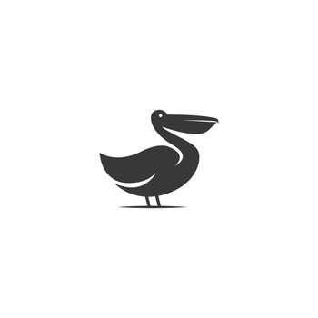pelican bird logo vector icon in simple illustration design