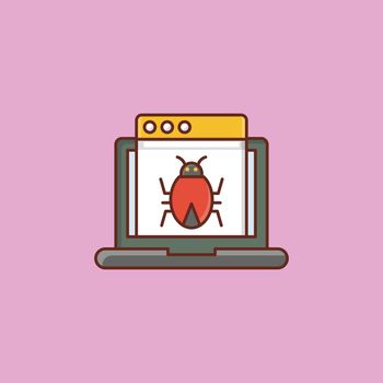 bug Vector illustration on a transparent background. Premium quality symbols. Vector Line Flat color icon for concept and graphic design.