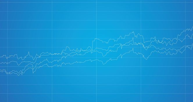 Economic graph with diagrams on the stock market, for business and financial concepts and reports. Abstract blue vector