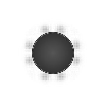 Black abstract vector circle frame halftone dots logo emblem design element with . Round border using halftone circle dots.