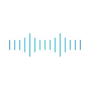 Linear sound or voice floating media wave, soundwave icon. Minimalistic design. Vector illustration isolated on white