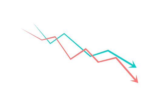 Financial crisis graph icon simple design. Vector
