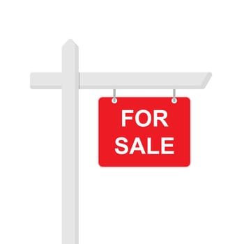 For sale sign icon flat style