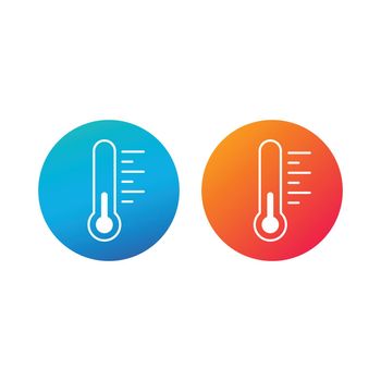 Thermometr in circle, hot and cold concept weather sign. Meteorology indicator. for websites and mobile minimalistic flat design. Vector illustraton