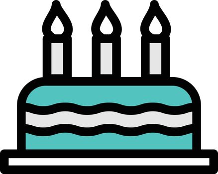 cake vector illustration isolated on a transparent background . colour vector icons for concept or web graphics.