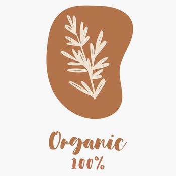 Delicate hand drawn organic logos and icons for ecological, farm food market, healthy life and local food restaurants or organic cosmetics labels. Vector illustration