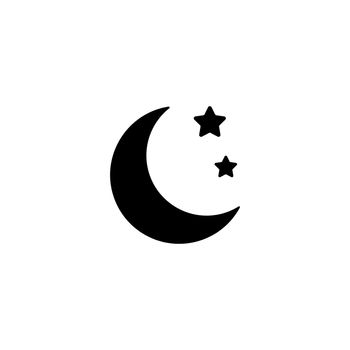 Night. Nighttime vector icon. Simple flat symbol on white background