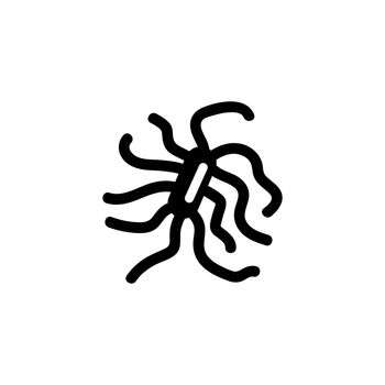 Virus Bacteria. Flat Vector Icon. Simple black symbol on white background