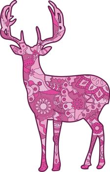 Vector isolted pink deer