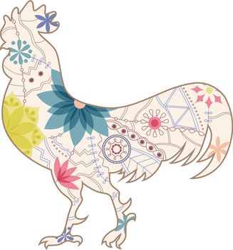 vector silhouette of vintage cock