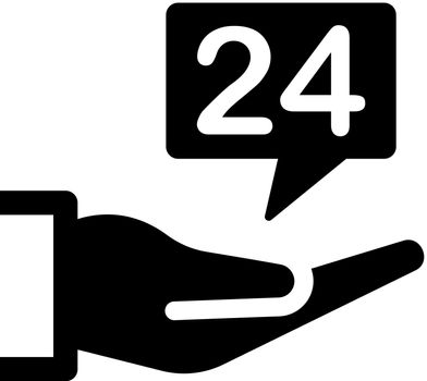 24 hours support icon 