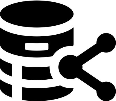 Database share icon. Vector EPS file.