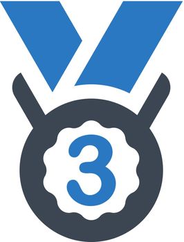 Third medal icon. Vector EPS file.