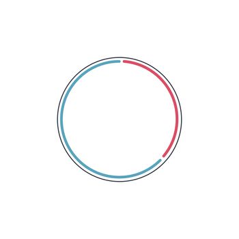 Linear Circle infographic template in minimalistic style, workflow or process diagram, Stock Vector illustration isolated
