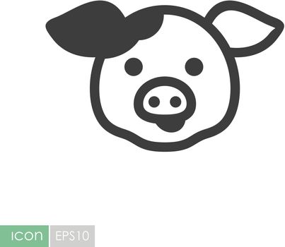Pig icon. Animal head. Farm sign. Graph symbol for your web site design, logo, app, UI. Vector illustration