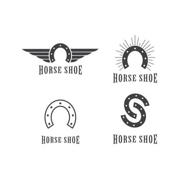 Horseshoe logo icon vector flat design