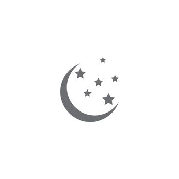 Star and moon logo illustration vector template