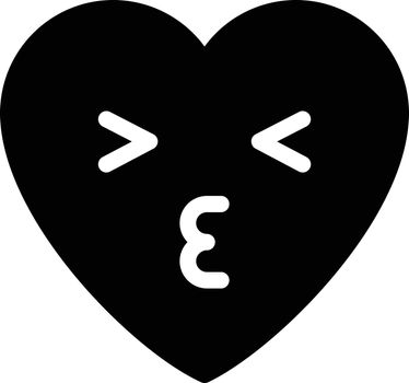kiss vector glyph flat icon