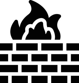 firewall vector glyph flat icon