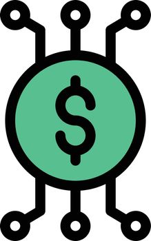 money vector colour line icon