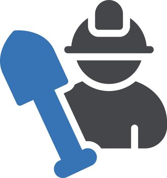 worker vector glyph color icon