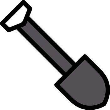 shovel vector color line icon