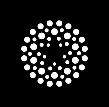 Creative circel or dots star logotype. Star in negative space vector logotype