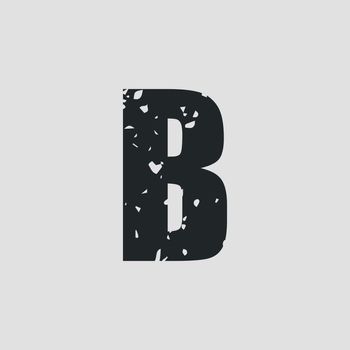 B letter grunge style simple design. Vector eps10