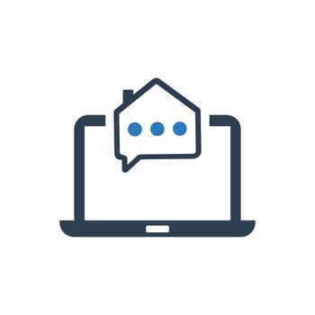 Online Real Estate Support icon. Vector EPS file.