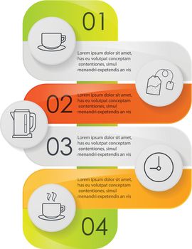 Tea infographics. Tea making instruction graphic concept. Vector illustration
