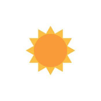 Sun Icon, sunshine yellow vector illustration. summer concept.