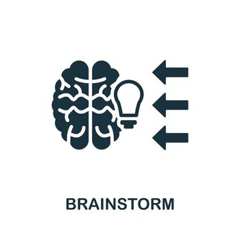 Brainstorm icon. Black sign from graphic design collection. Creative Brainstorm icon for web design, templates and infographics.
