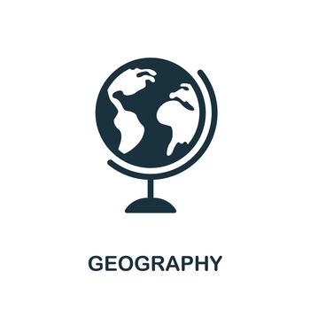 Geography icon. Black sign from school education collection. Creative Geography icon for web design, templates and infographics.