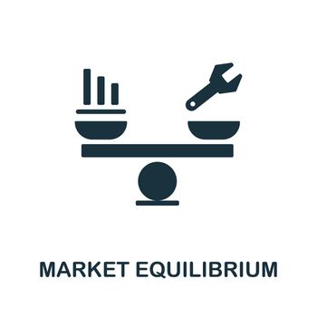 Market Equilibrium icon. Black sign from market economy collection. Creative Market Equilibrium icon for web design, templates and infographics.
