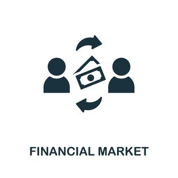 Financial Market icon. Black sign from market economy collection. Creative Financial Market icon for web design, templates and infographics.
