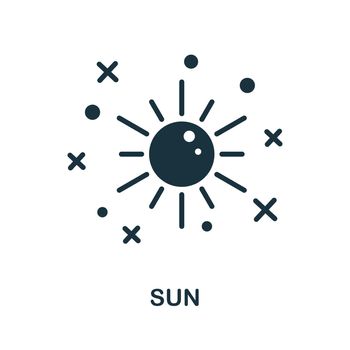 Sun icon. Black sign from space collection. Creative Sun icon for web design, templates and infographics.