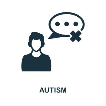 Autism icon. Black sign from psychotherapy collection. Creative Autism icon for web design, templates and infographics.