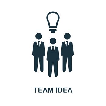 Team Idea icon. Black sign from project development collection. Creative Team Idea icon for web design, templates and infographics.