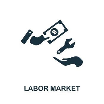 Labor Market icon. Black sign from market economy collection. Creative Labor Market icon for web design, templates and infographics.