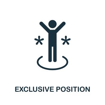 Exclusive Position icon. Black sign from market economy collection. Creative Exclusive Position icon for web design, templates and infographics.