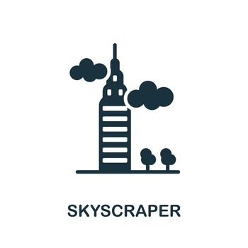 Skyscraper icon. Black sign from big city life collection. Creative Skyscraper icon for web design, templates and infographics.