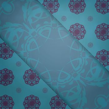 A turquoise postcard with a Greek purple pattern for your congratulations.